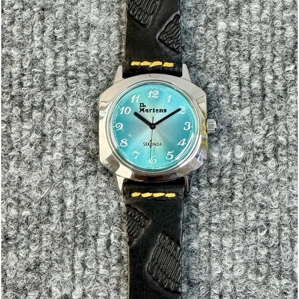 Dr Martens Sekonda Vintage Watch Teal Sunburst Dial Leather Sole‎ Embossed Read